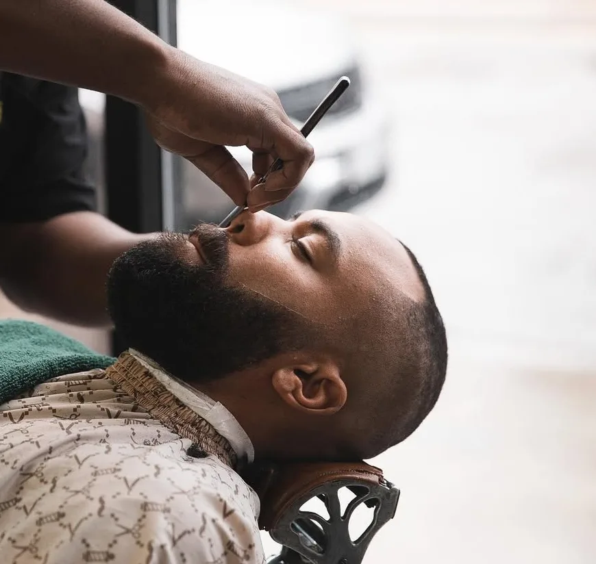 Hot towel straight razor shave at Johnnie J's
